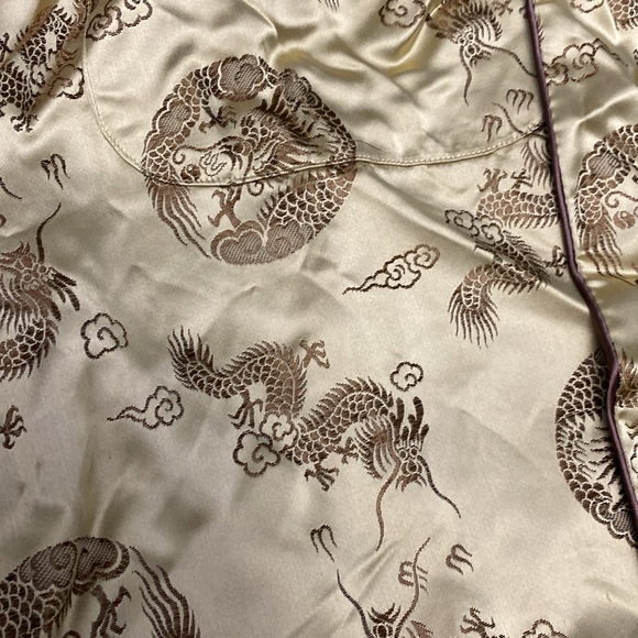 Vintage Solz Squirrell Satin Smokers Robe size 44 made in hangzhou China - Picture 3 of 7